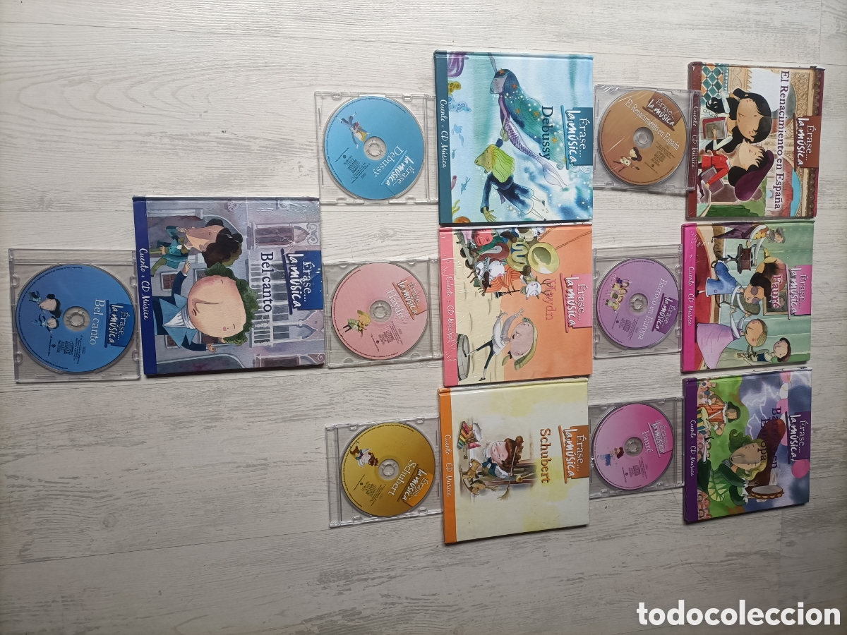 Libros de segunda mano: Lote 7 Erase.. La m&uacute;sica. Cuento + CD m&uacute;sica. Schubert. Haydn. El Renacimiento en Espa&ntilde;a. Barroco e