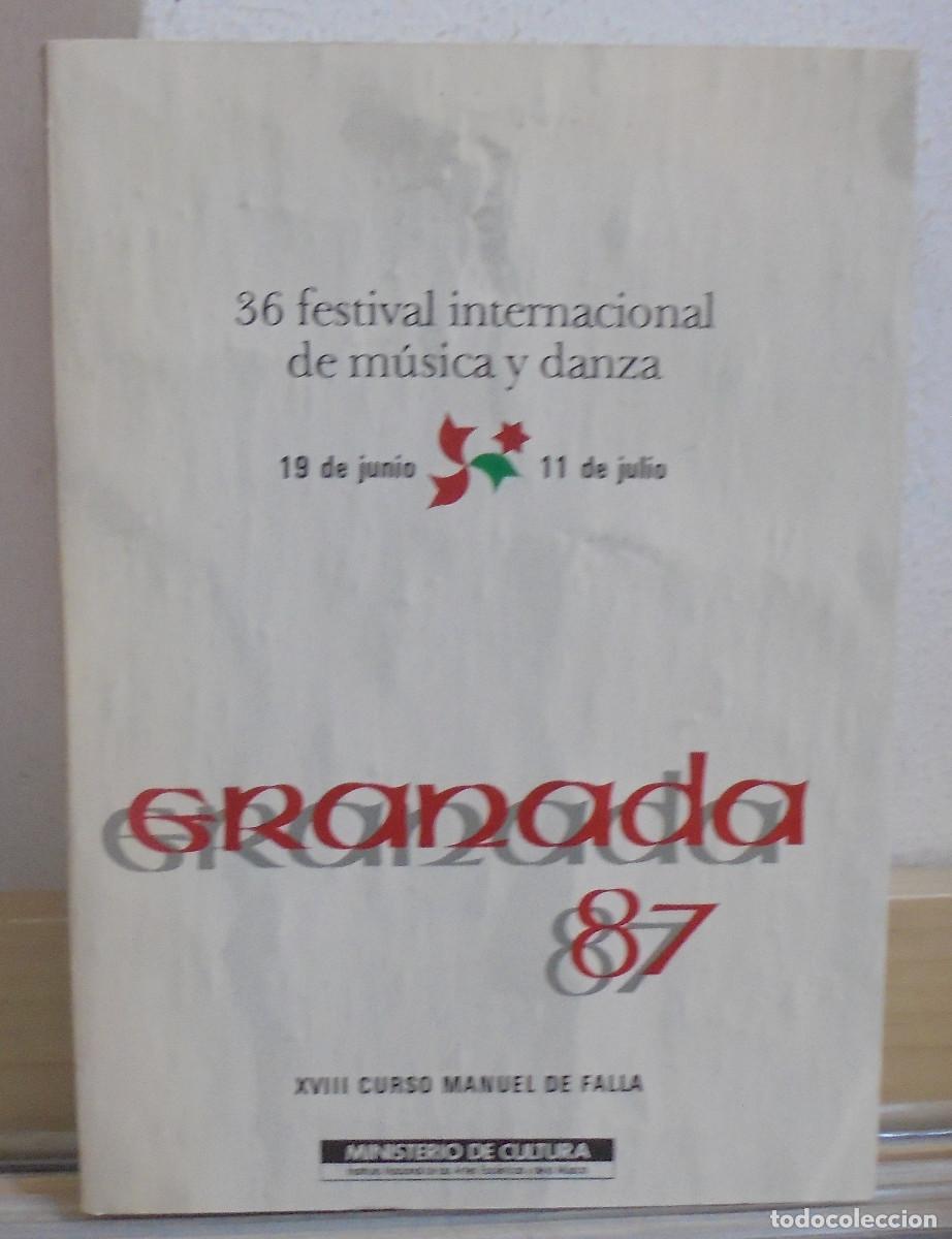 Libros de segunda mano: 36 Festival internacional de m&uacute;sica y danza. Granada 1987