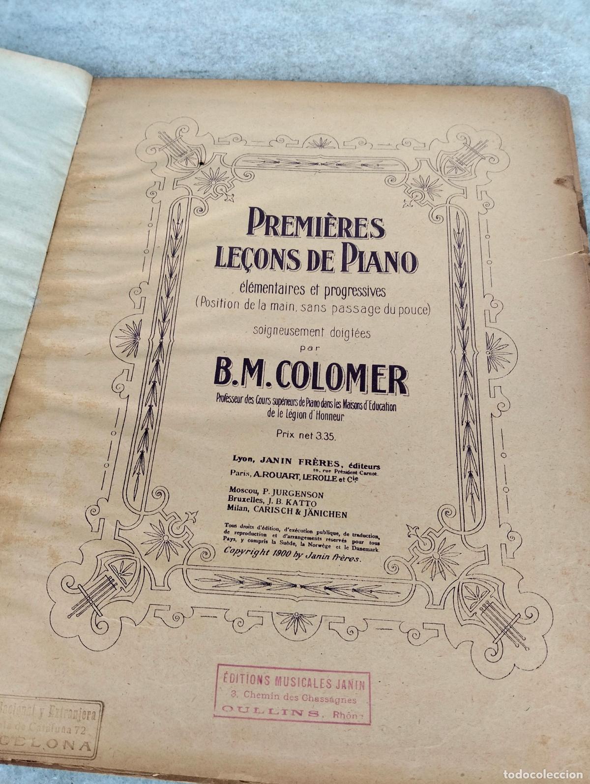 Livros em segunda m&atilde;o: Premi&egrave;res le&ccedil;ons de piano &eacute;l&eacute;mentaires et progressives position de la main sans pouce B M Colomer