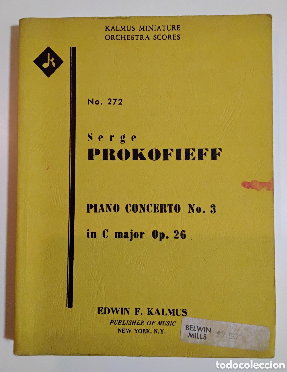 Libros de segunda mano: Serge Prokofieff &ndash; Piano Concerto No. 3 in C major, Op. 26 (Partitura de bolsillo) &ndash; Edwin F. Kalmus