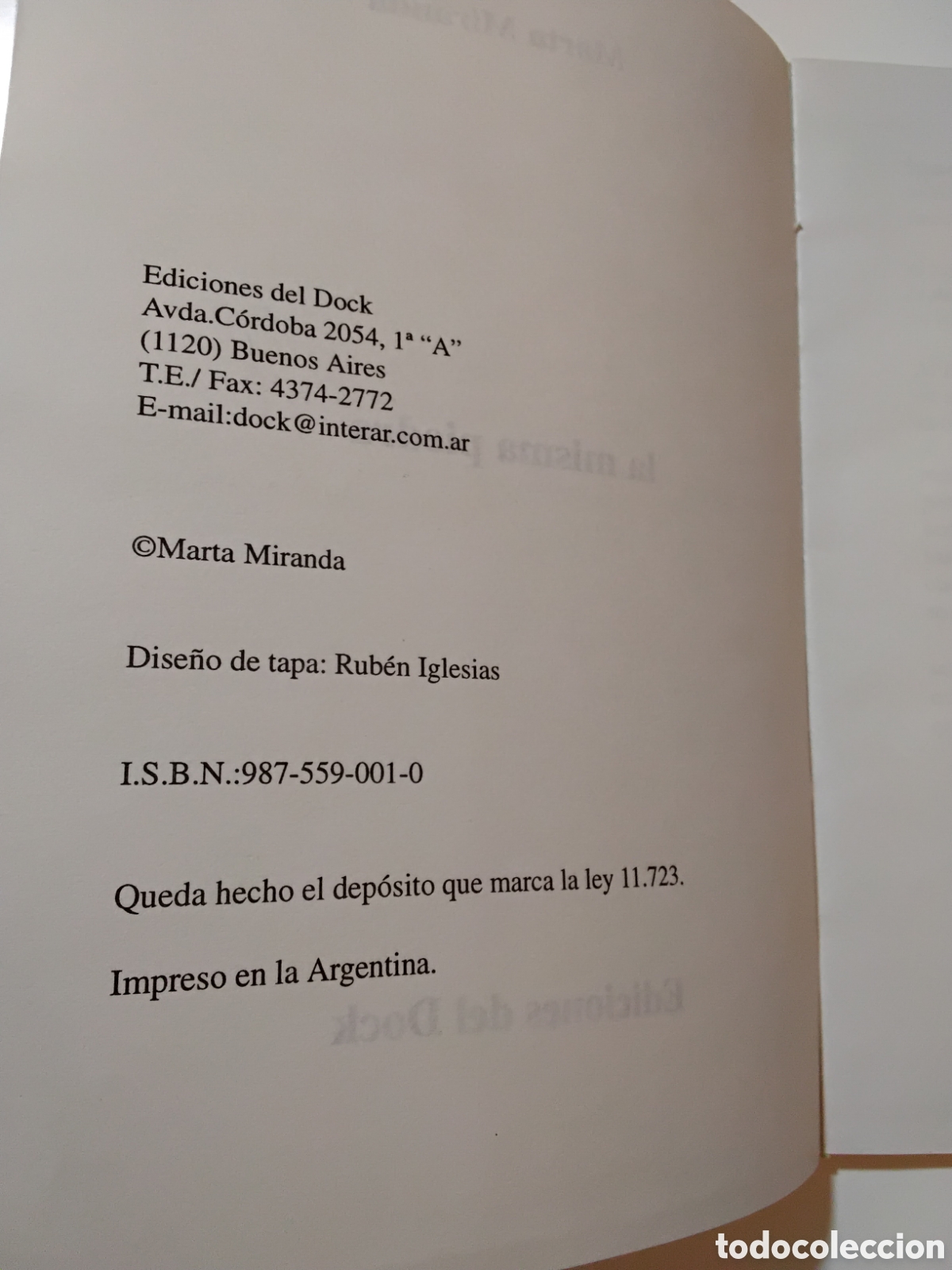 Libros de segunda mano: Marta Miranda &ndash; La misma piedra &ndash; Ediciones del Dock &ndash; 2002 - Foto 3