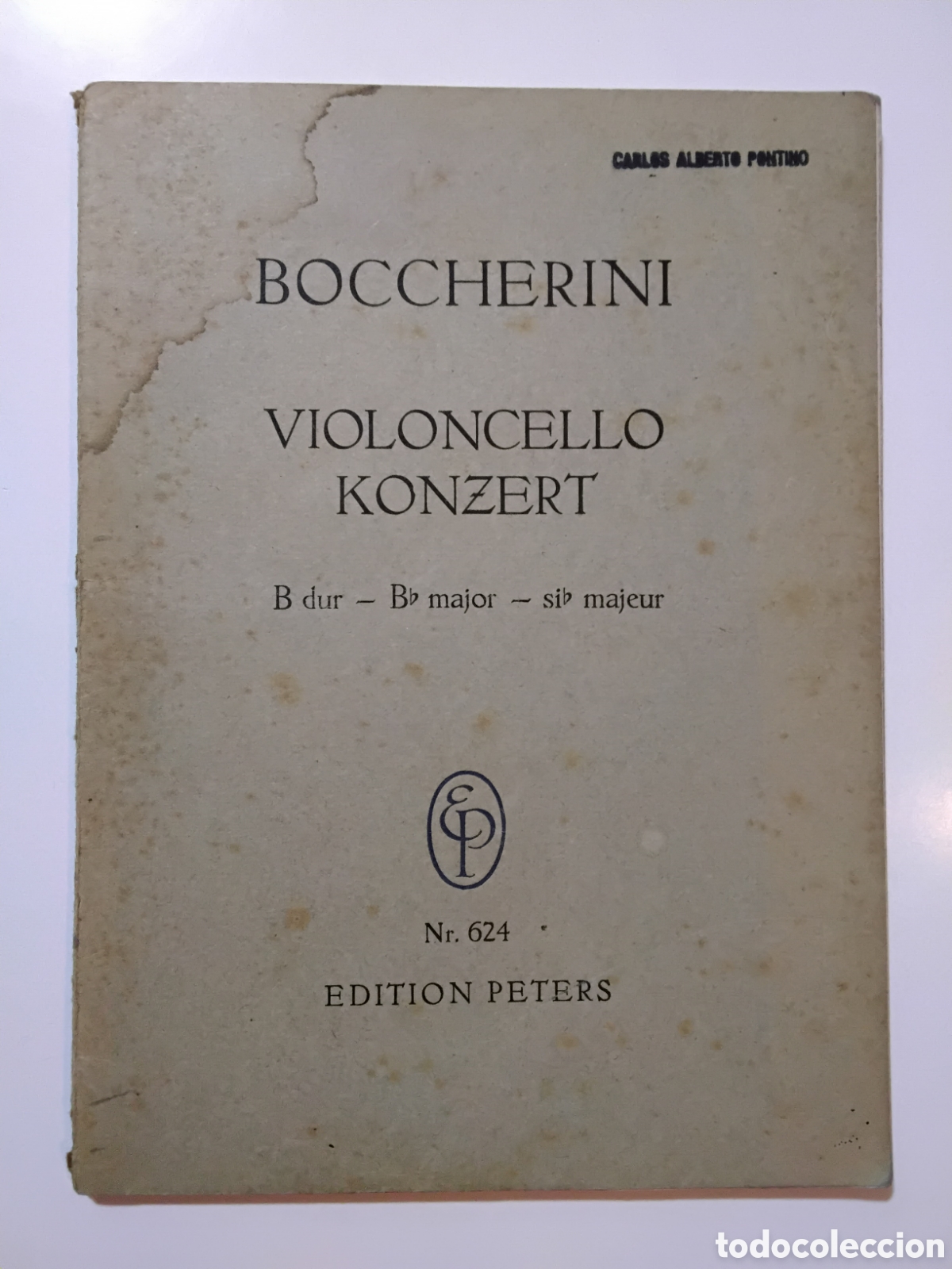 Libros de segunda mano: Luigi Boccherini &ndash; Violoncello Konzert en si bemol mayor &ndash; Edition Peters N&ordm; 624 &ndash; 1938