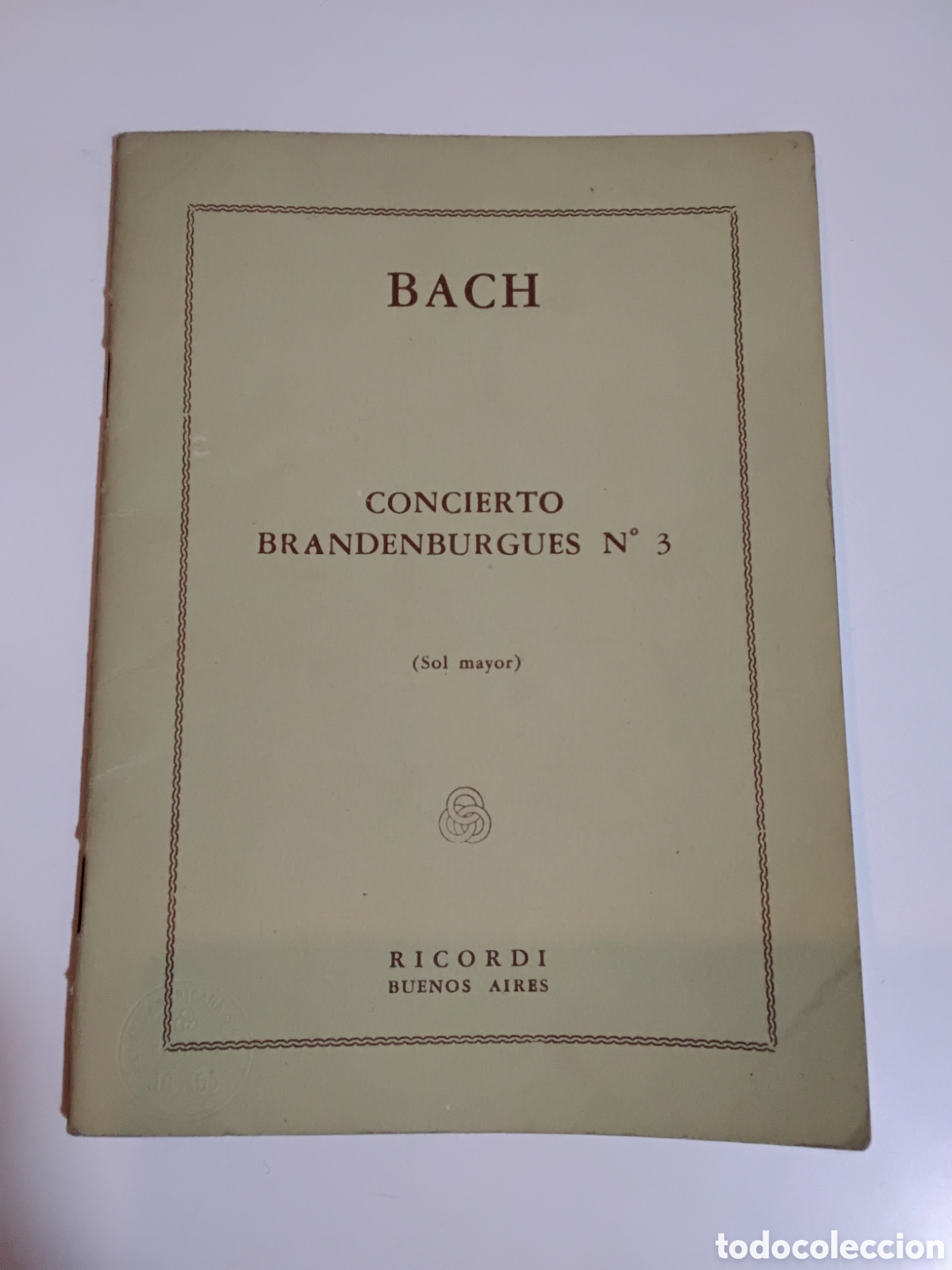 Libros de segunda mano: Ejemplar de la partitura del Concierto Brandenburgues N&ordm; 2 en Fa mayor, de Johann Sebastian Bach, pu