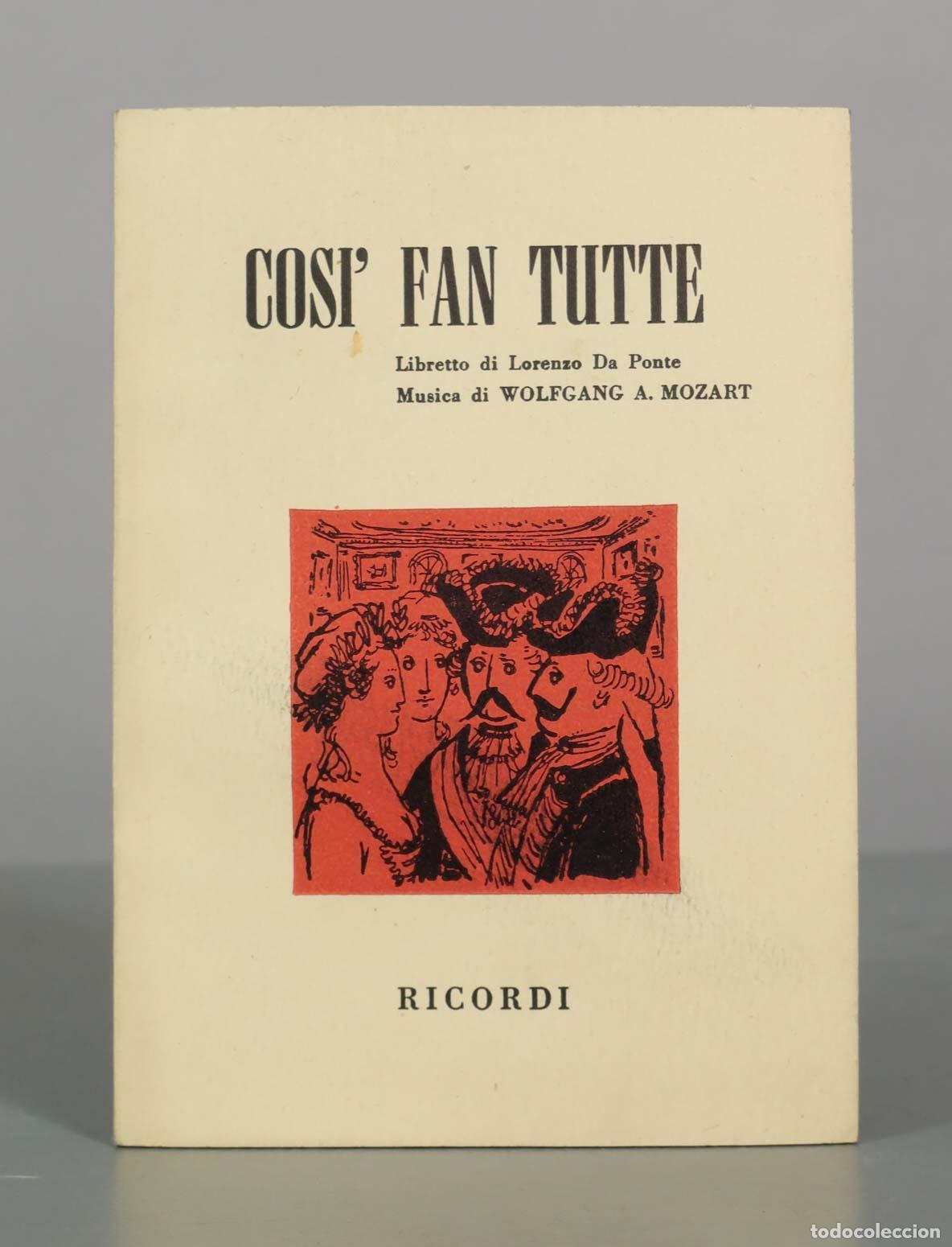 Libros de segunda mano: Cos&igrave; fan tutte - Wolfgang Amadeus Mozart, Lorenzo Da Ponte - Ricordi