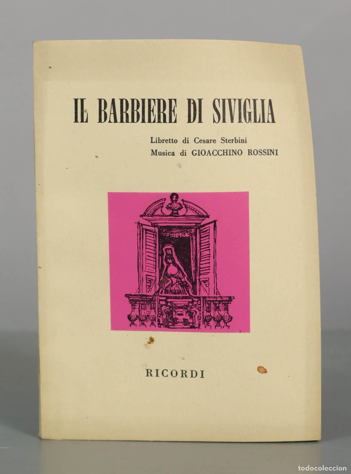 Libros de segunda mano: Il barbiere di Siviglia - Gioachino Rossini, Cesare Sterbini - Ricordi