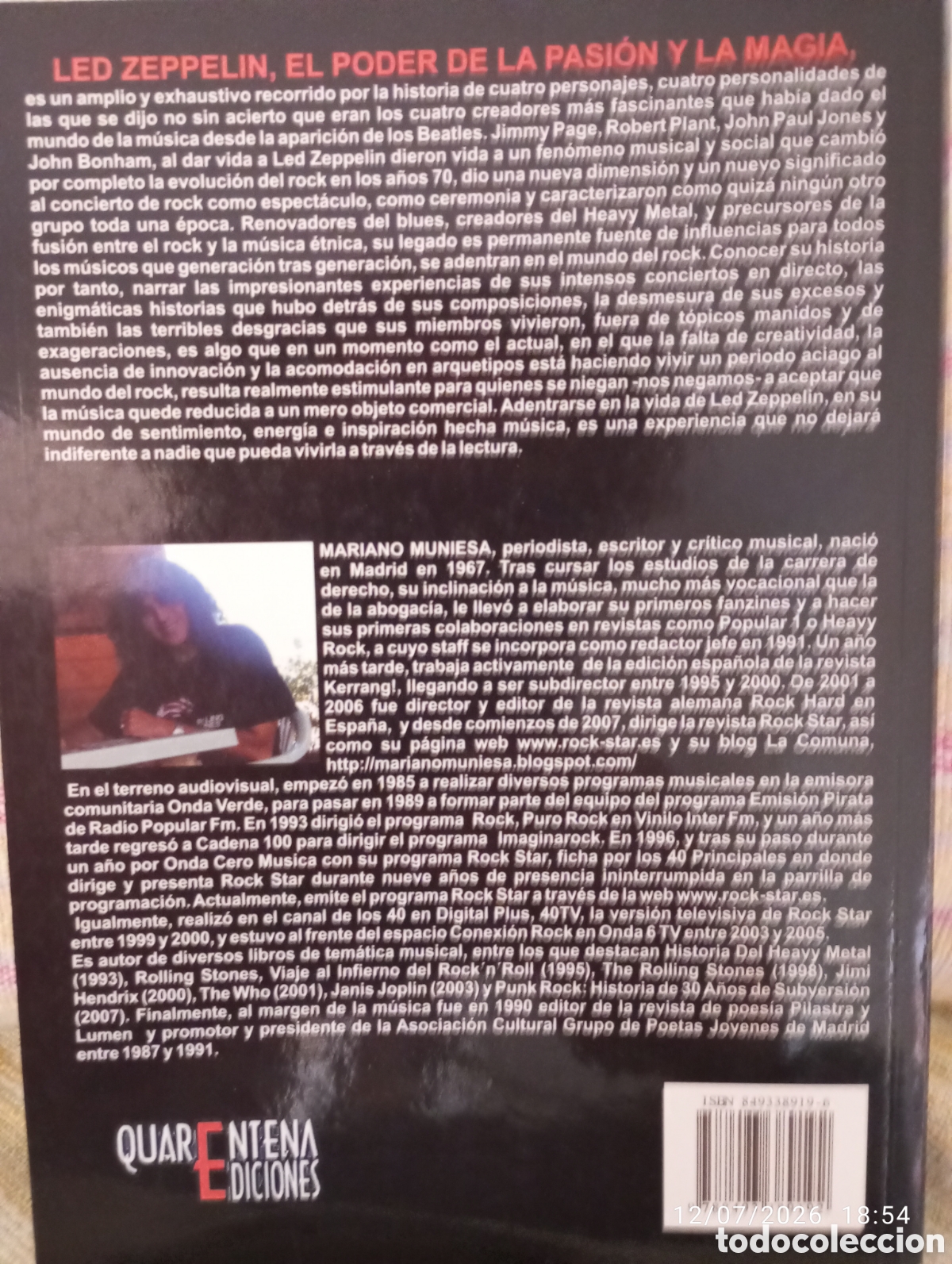 Libros de segunda mano: LED ZEPPELIN . El poder de la pasion y la magia . Mariano Muniesa . - Foto 2