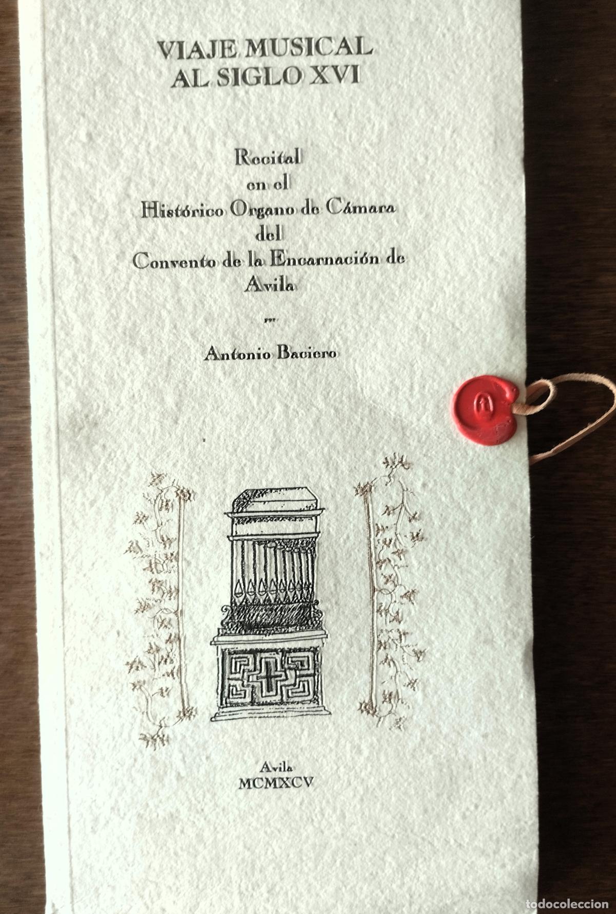 Libros de segunda mano: RECITAL EN EL HIST&Oacute;RICO ORGANO DE C&Aacute;MARA DEL CONVENTO DE LA ENCARNACI&Oacute;N DE &Aacute;VILA