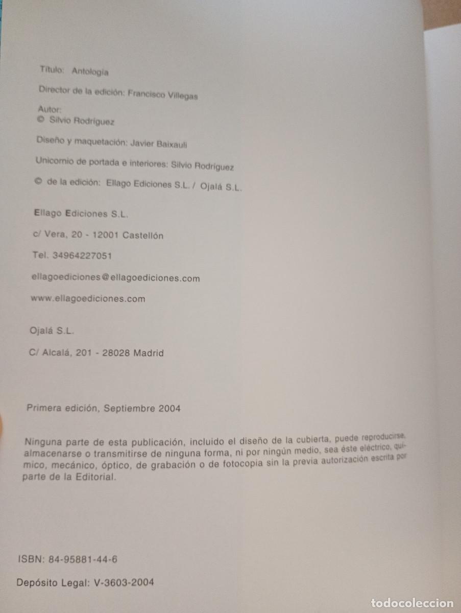 Libros de segunda mano: SILVIO RODRIGUEZ: ANTOLOGIA (VOL. 2) - Foto 4