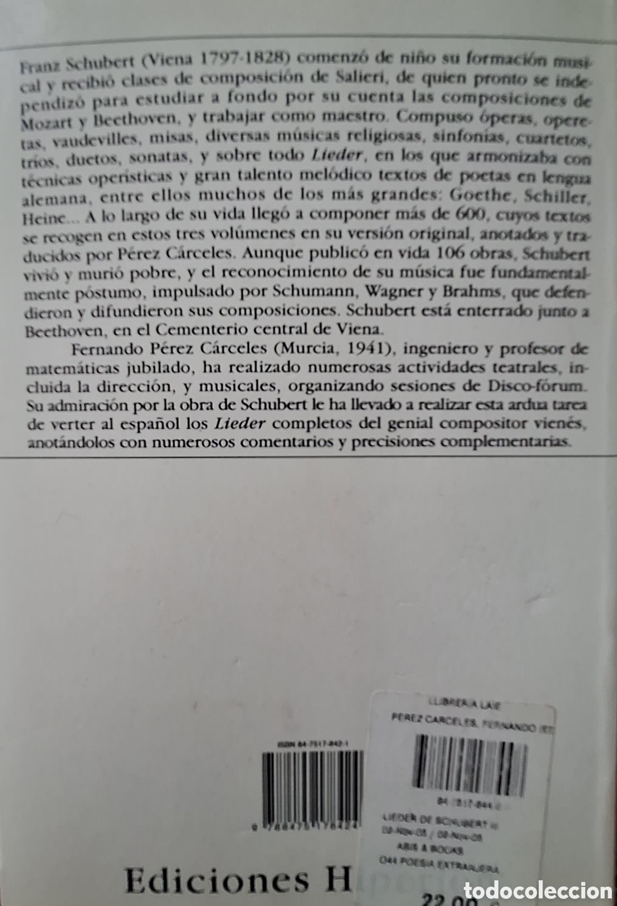 Libros de segunda mano: Los lieders de Schubert - Foto 3