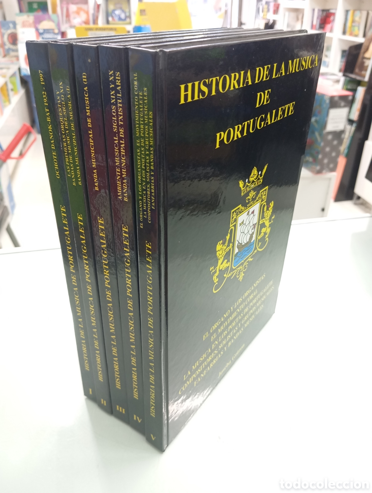 Libros de segunda mano: HISTORIA DE LA M&Uacute;SICA DE PORTUGALETE JOSEBA GOTZON 5 VOL OBRA COMPLETA BANDA OCHOTE TXISTULARI VASCO