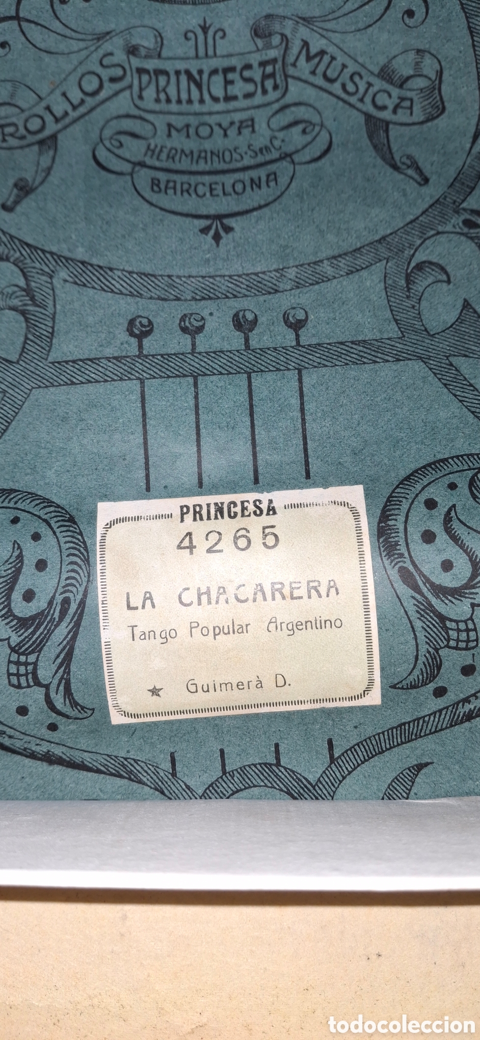 Libros de segunda mano: Rollo de Pianola Antiguo Princesa Ref. 4265 con Caja &ndash; La Chacarera: Tango Popular Argentino (D. Gui