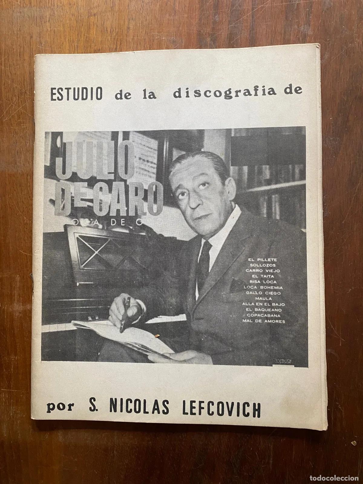 Second hand books: S. Nicolas Lefcovich - Estudio de la discografia de Julio De Caro