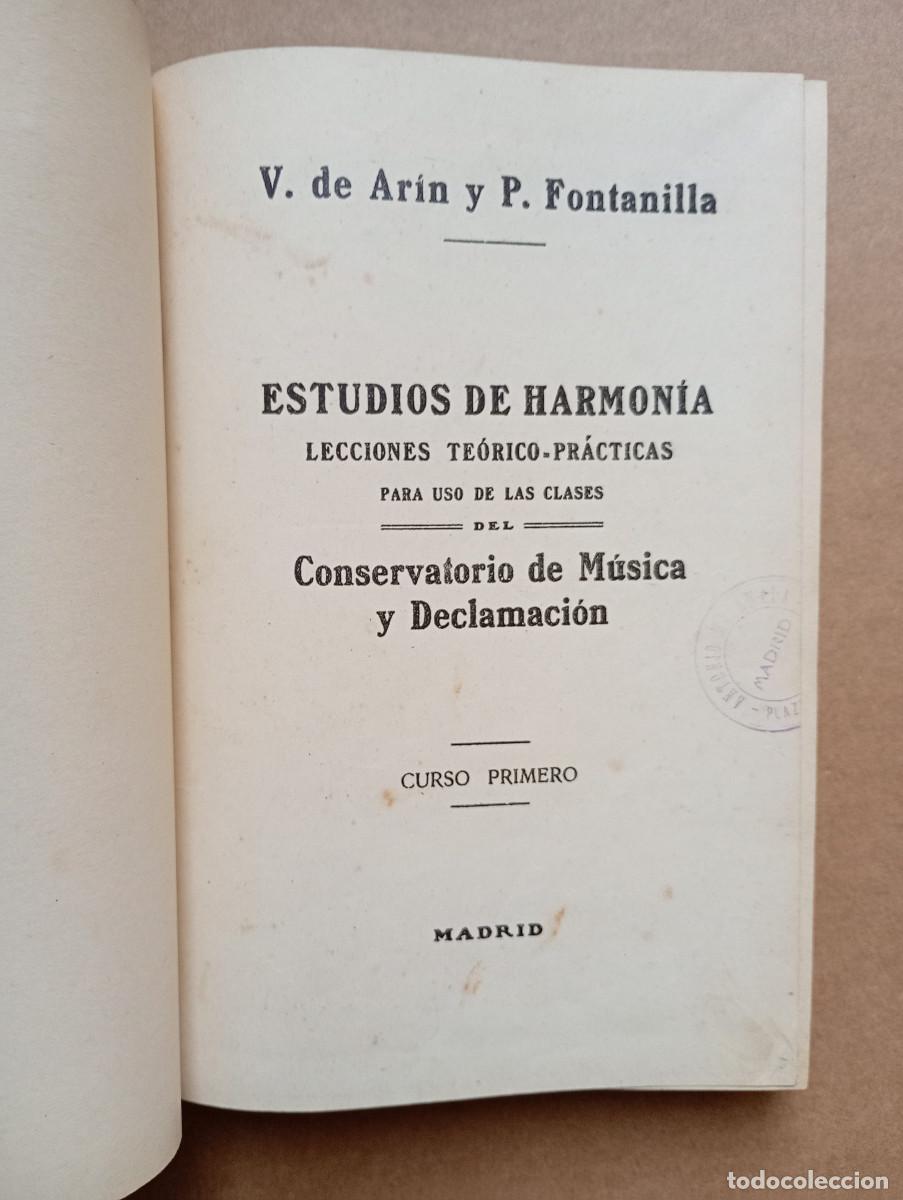 Libros de segunda mano: Estudio de armon&iacute;a. V. De Arin. P. Fontanilla