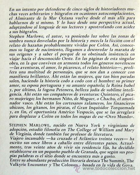 Libros de segunda mano: MEMORIAS DE CRISTOBAL COLON -  STEPHEN MARLOWE - Foto 2