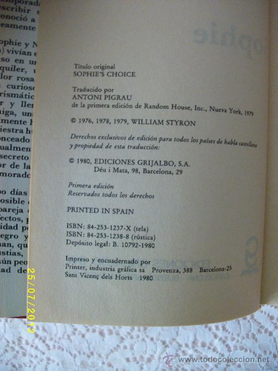 Libros de segunda mano: SOPHIE WILLIAM STYRON - Foto 4