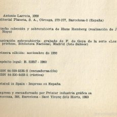 Libros de segunda mano: VOLAVERUNT. ANTONIO LARRETA . PRIMERA EDICION PREMIO PLANETA 1980 GOYA DUQUESA ALBA. Lote 55124786