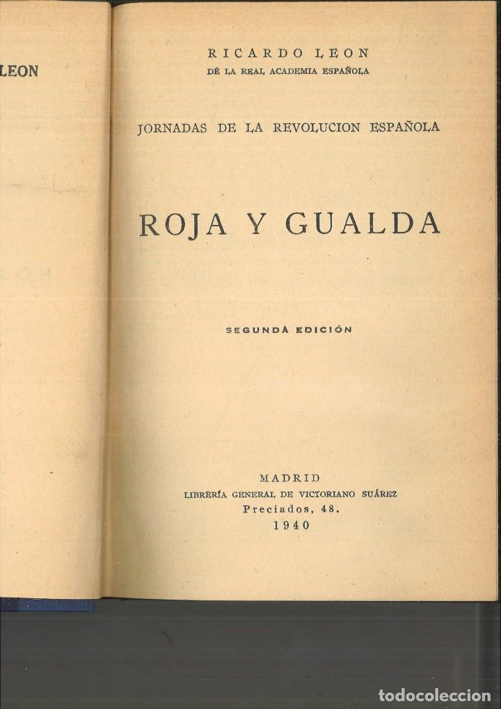 Libros de segunda mano: ROJA Y GUALDA. Ricardo Le&oacute;n - Foto 1