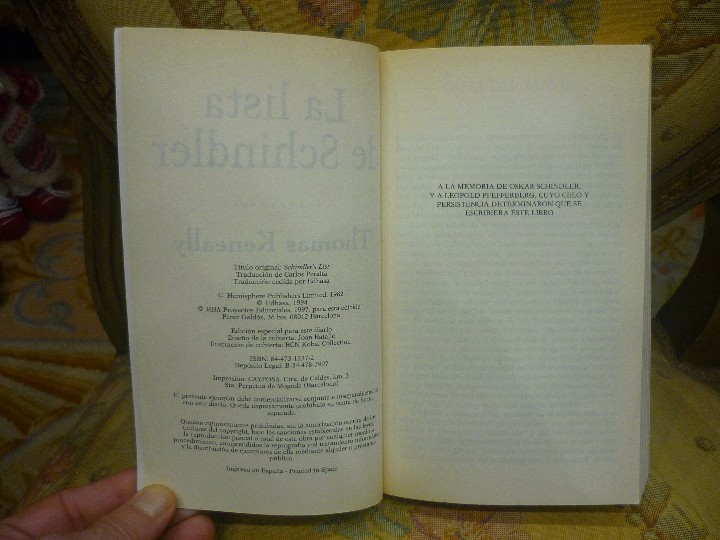 Libros de segunda mano: LA LISTA DE SCHINDLER, DE THOMAS KENEALLY. - Foto 3