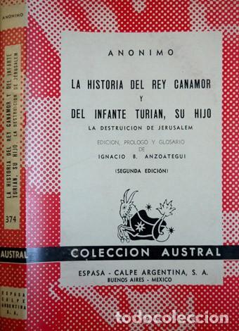 Second hand books: La historia del Rey Canamor y del Infante Turian, su hijo (1509). La Destruicion de Jerusalem. 1946.