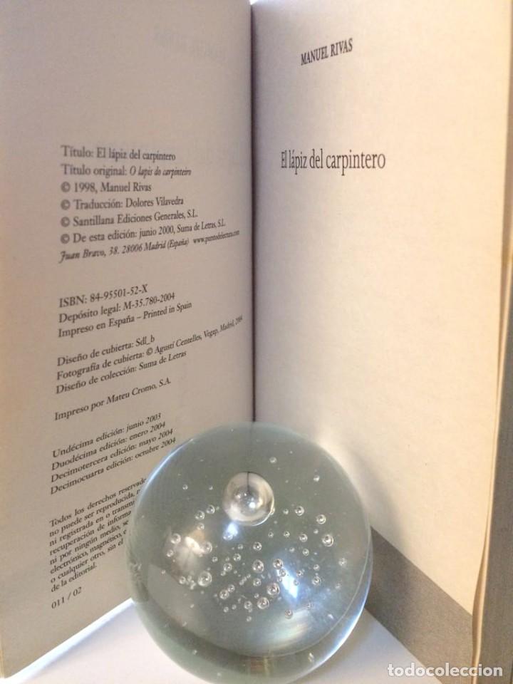 Libros de segunda mano: EL L&Aacute;PIZ DEL CARPINTERO. MANUEL RIVAS. - Foto 3
