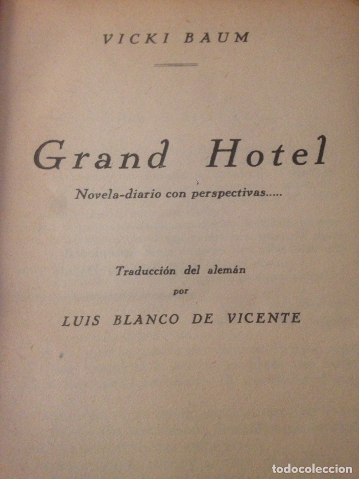 Libros de segunda mano: GRAND HOTEL - Vicky Baum - Foto 2