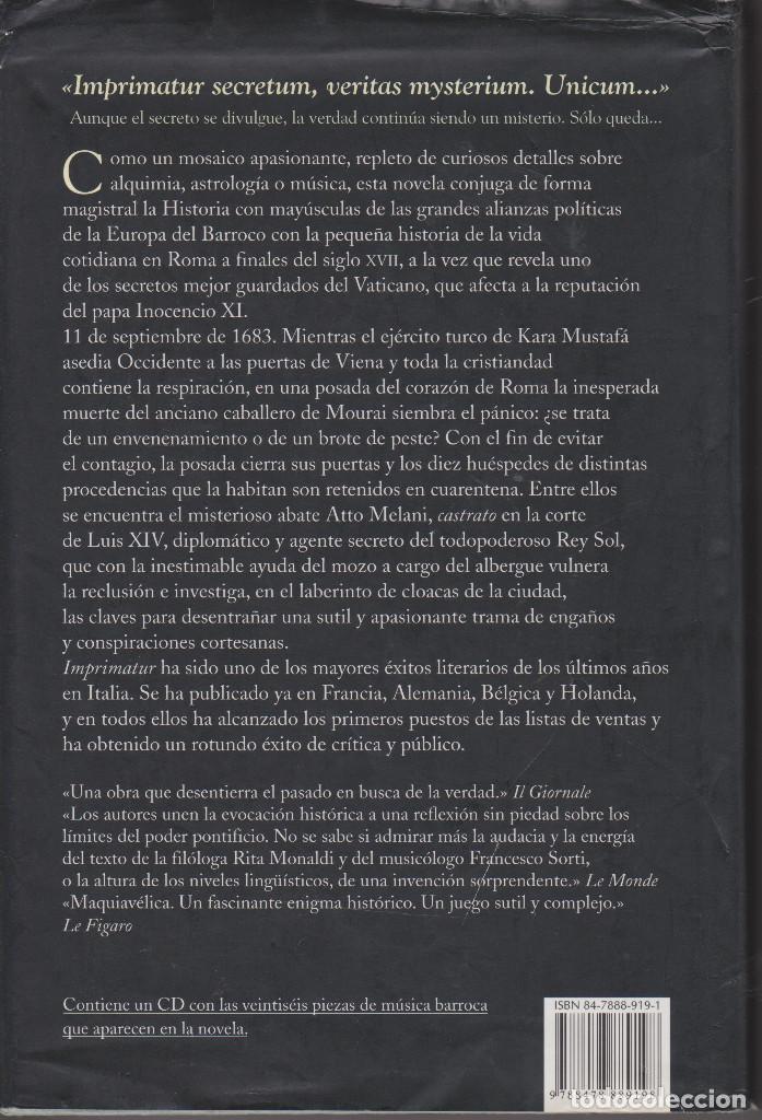 Libros de segunda mano: IMPRIMATUR. MONALDI & SORTI. CONTIENE CD - Foto 2