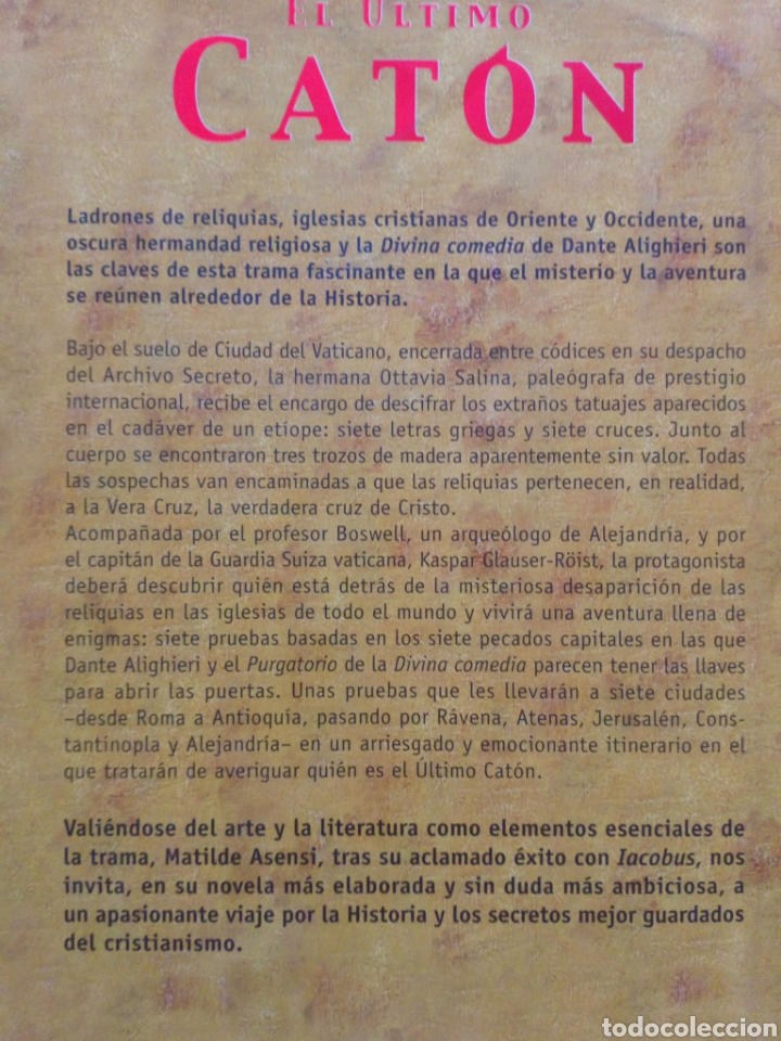 Libros de segunda mano: El &uacute;ltimo Cat&oacute;n Matilde Asensi como nuevo - Foto 2
