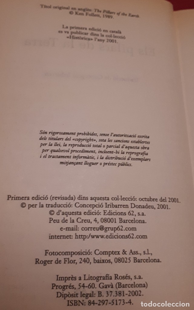 Libros de segunda mano: Els pilars de la Terra &ndash; Ken Follet - Foto 2