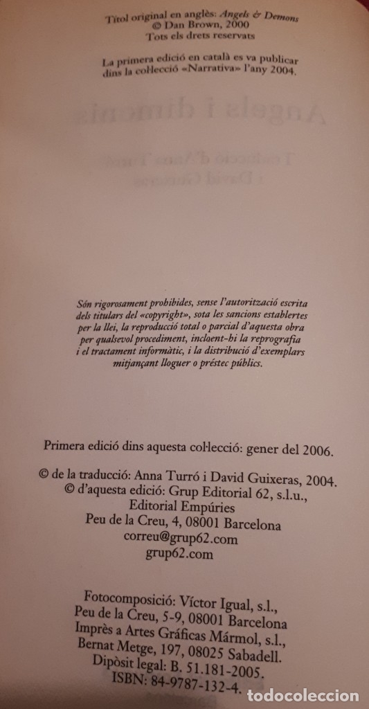 Libros de segunda mano: &Agrave;ngels i dimonis &ndash; Dan Brown - Foto 2