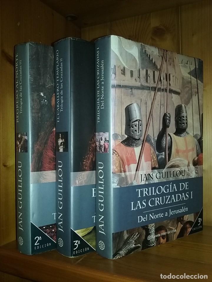 Libros de segunda mano: TRILOGIA DE LAS CRUZADAS, JAN GUILLOU, DEL NORTE A JERUSALEN, CABALLERO TEMPLARIO, REGRESO AL NORTE