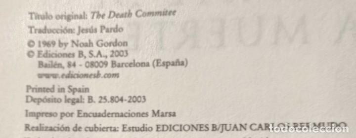 Libros de segunda mano: Libro: El Comit&eacute; de la Muerte de Noah Gordon, Ed. Ediciones B, 2003 - Foto 3