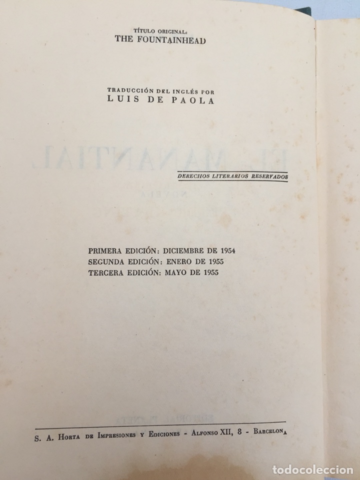 Libros de segunda mano: &ldquo;El Manantial&rdquo; - Foto 4