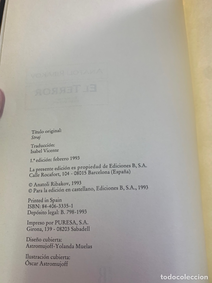 Libros de segunda mano: El terror. Anatoli Ribakov. - Foto 5