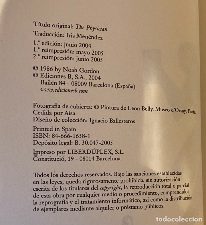 Libros de segunda mano: EL M&Eacute;DICO | Noah Gordon - Foto 3