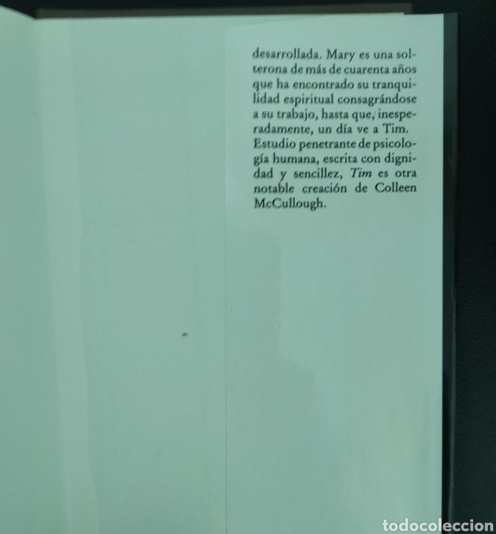 Libros de segunda mano: ~ LIBRO DE TIM DE COLLEEN MC CULLOUGH, C&Iacute;RCULO DE LECTORES ~ - Foto 3