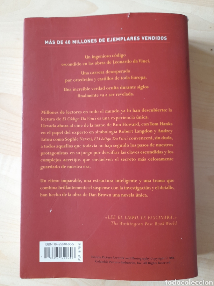 Libros de segunda mano: El c&oacute;digo Da Vinci. Dan Brown - Foto 2