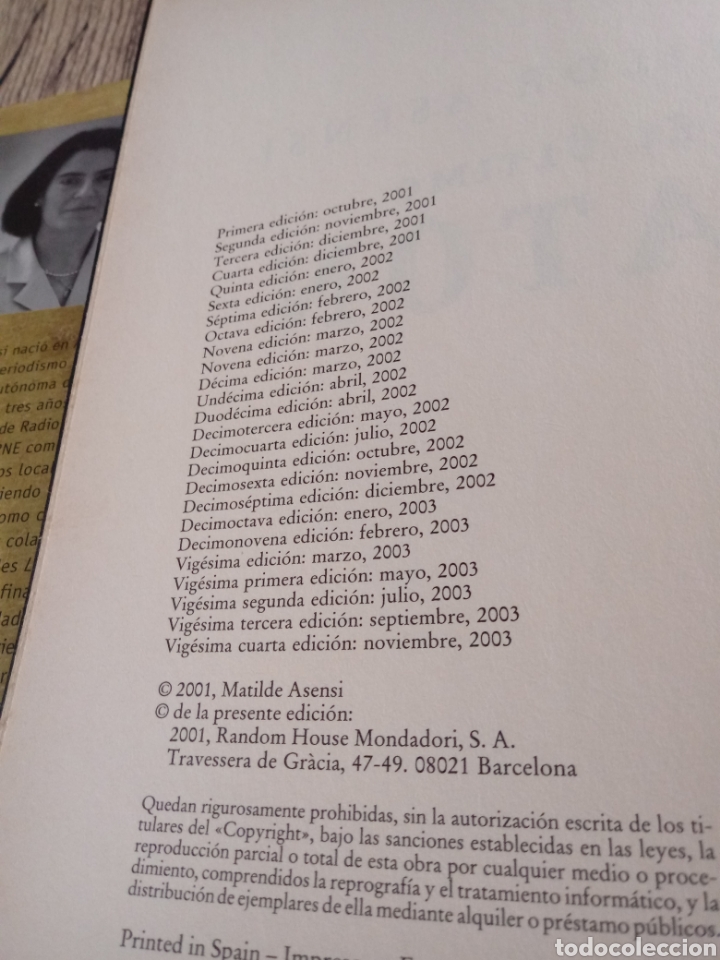 Libros de segunda mano: El Ultimo Cat&oacute;n de Matilde Asensi - Foto 4