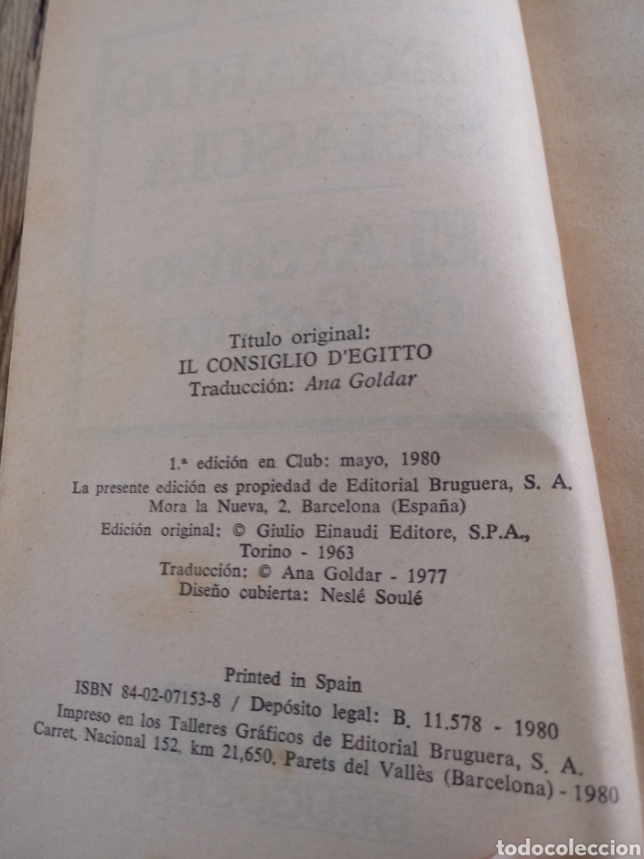 Libros de segunda mano: El archivo de Egipto de Leonardo Sciascia - Foto 3