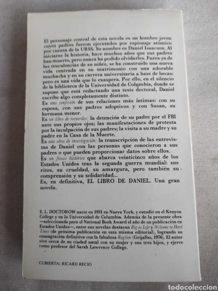 Libros de segunda mano: El Libro de Daniel. E.L. Doctorow - Foto 2