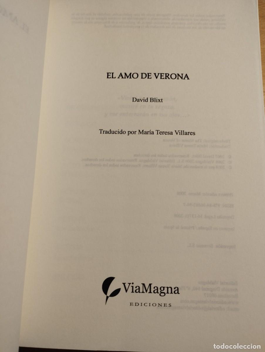 Libros de segunda mano: EL AMO DE VERONA (DAVID BLIXT) - Foto 2
