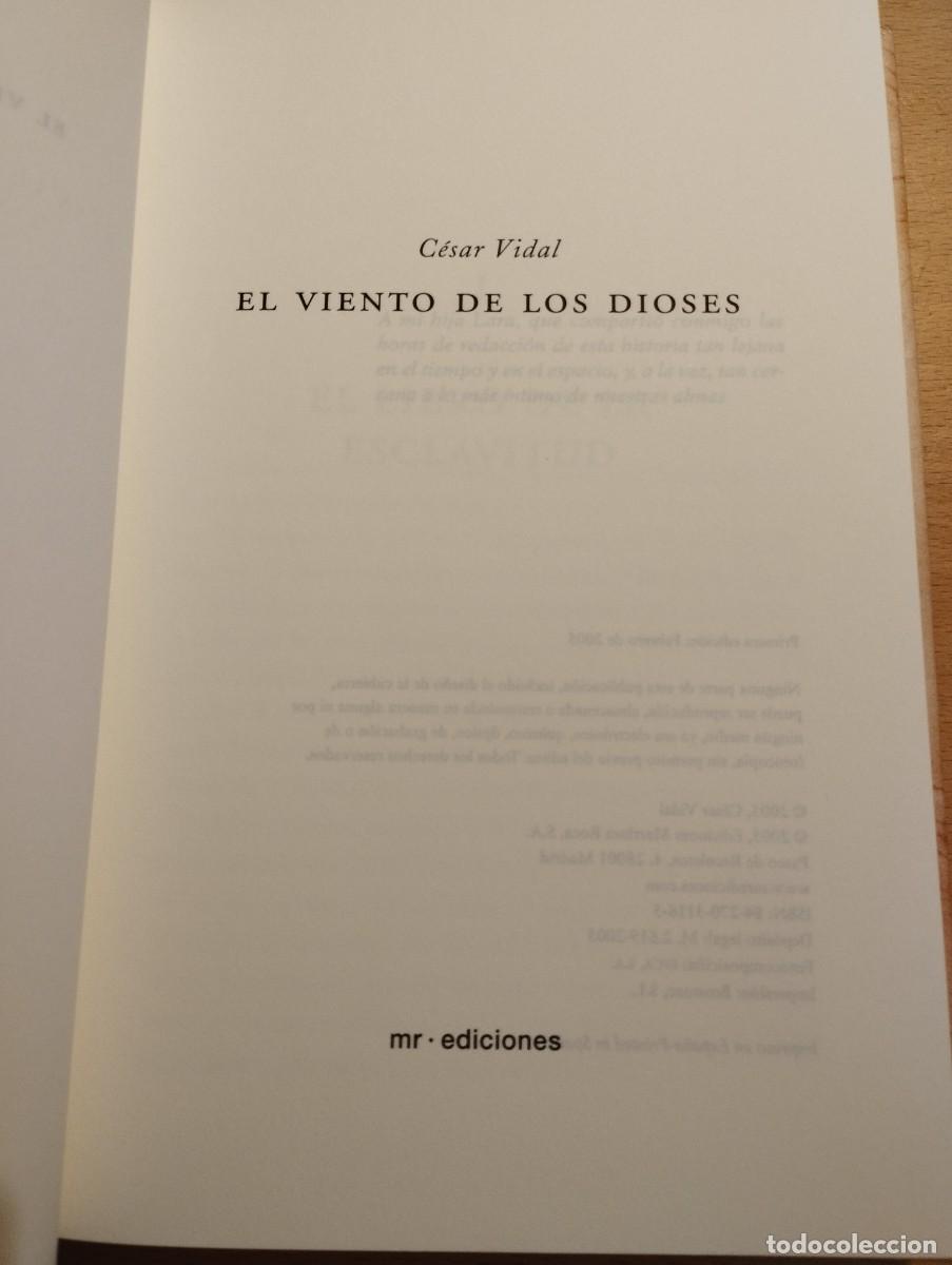 Libros de segunda mano: EL VIENTO DE LOS DIOSES (C&Eacute;SAR VIDAL) - Foto 2