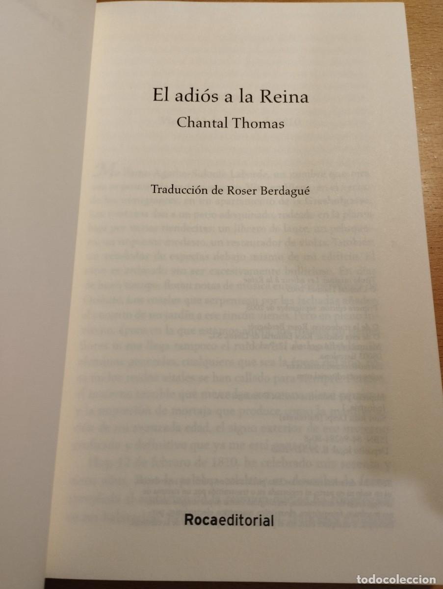 Libros de segunda mano: ADI&Oacute;S A LA REINA (CHANTAL THOMAS) - Foto 2