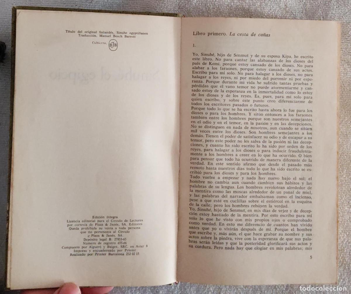 Libros de segunda mano: SINUH&Eacute; EL EGIPCIO. - Foto 4