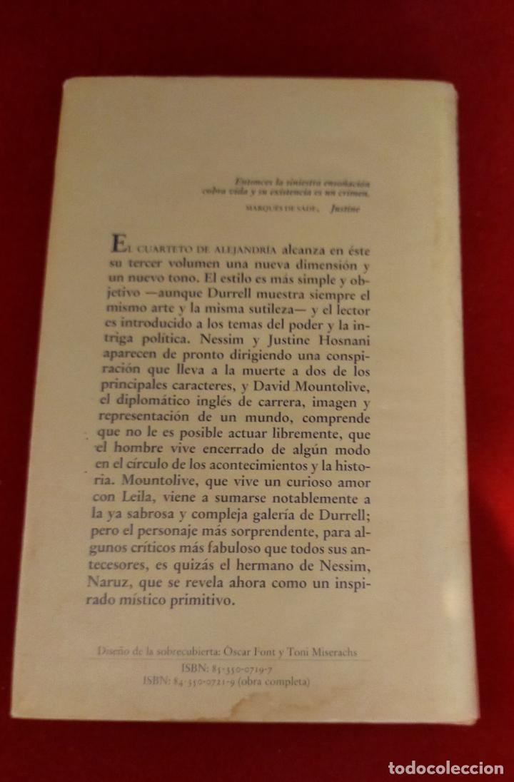 Libros de segunda mano: MOUNTOLIVE. - EL CUARTETO DE ALEJANDRIA - LAWRENCE DURRELL - Foto 2
