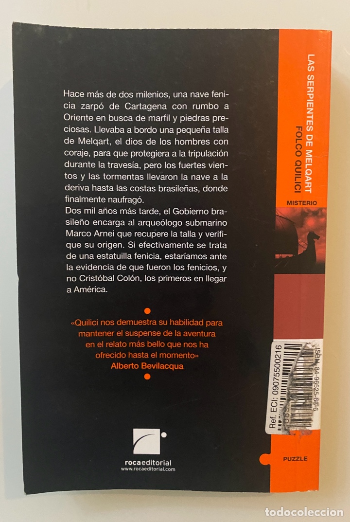 Libros de segunda mano: Las serpientes de Melqart - QUILICI, Folco - Foto 2