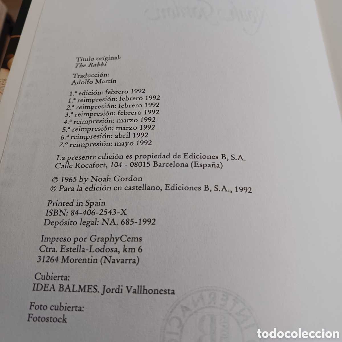 Libros de segunda mano: El Rabino de Noah Gordon - Foto 4