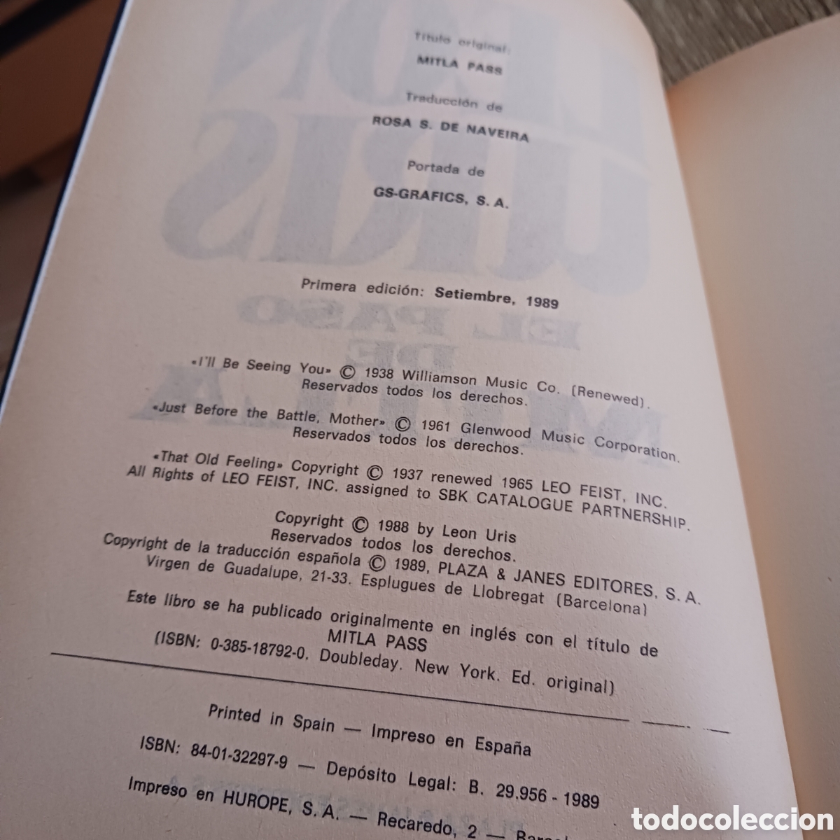 Libros de segunda mano: El Paso de Mitla de Le&oacute;n Uris - Foto 3