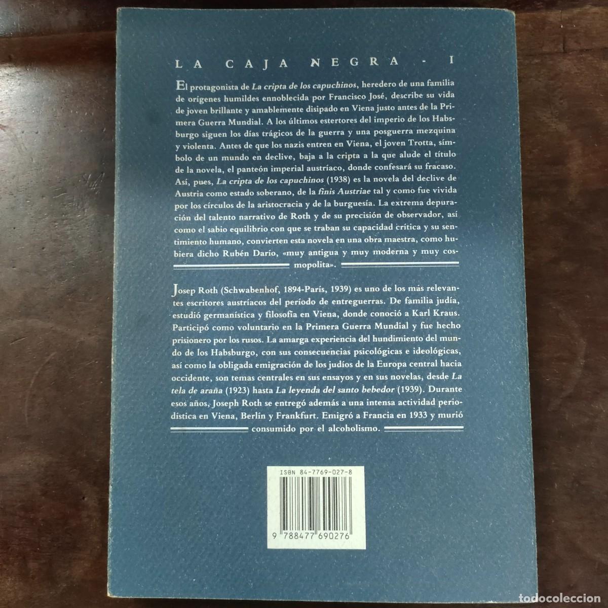 Libros de segunda mano: LA CRIPTA DE LOS CAPUCHINOS - JOSEPH ROTH - SIRMIO 1991 - Foto 2