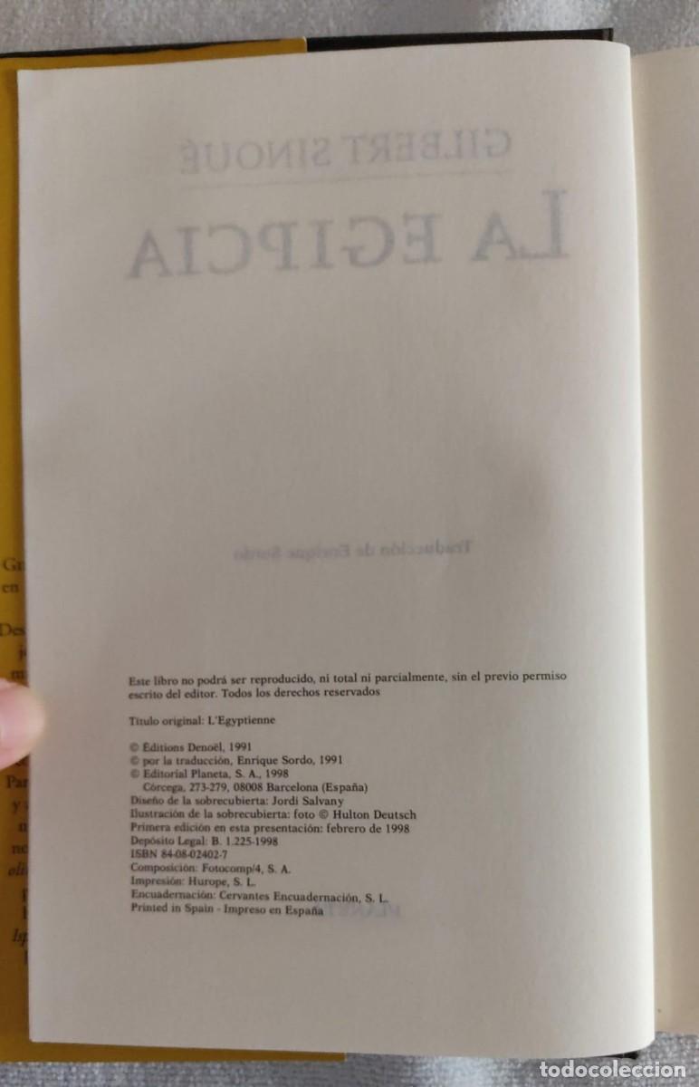 Libros de segunda mano: LA EGIPCIA. - Foto 4