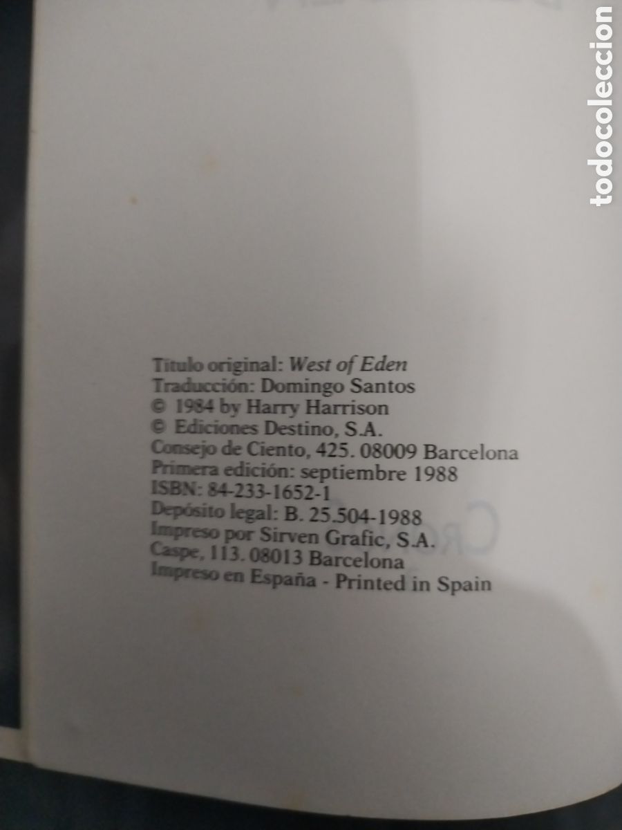 Libros de segunda mano: AL OESTE DEL EDEN a&ntilde;o 1988 - Foto 2